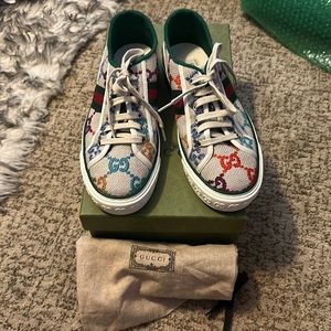 colorful GUCCI sneakers. worn only once!! excellent condition